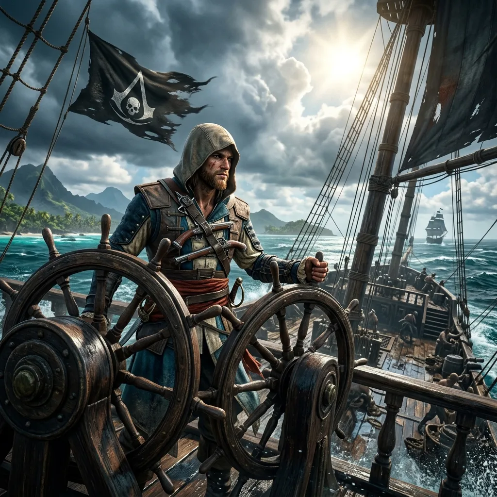 Assassin's Creed Black Flag Resynced cover art featuring Edward Kenway
